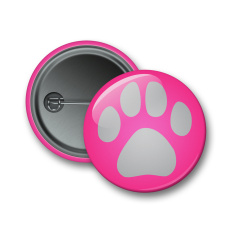 Reflexní připínací odznak - packa růžová